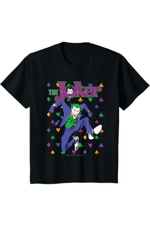 DC Comics Originals Bambino Batman Joker Cards Jump Camiseta Maglietta