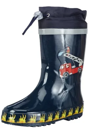Playshoes Stivali di Gomma Unisex - Bambini e ragazzi, Blu (Vigili Del Fuoco), 28/29 EU