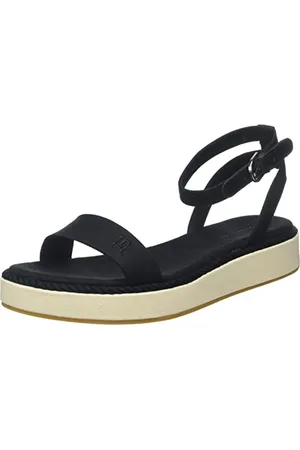 Tommy Hilfiger Sandali Donna Rope Flatform Estivi, (Black), 41 EU