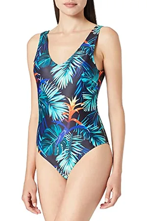 Urban classics Costume da Bagno da Donna con Motivo a Gamba Alta Intero, , M