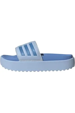 adidas Adilette Platform, Diapositive Donna, Blue Dawn/Blue Fusion Met./Blue Fusion, 43 1/3 EU