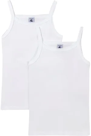 Petit Bateau A0aa6 Camicie Bretelle, (Nuovo), 4 Anni (Pacco da 2) Bambine e Ragazze