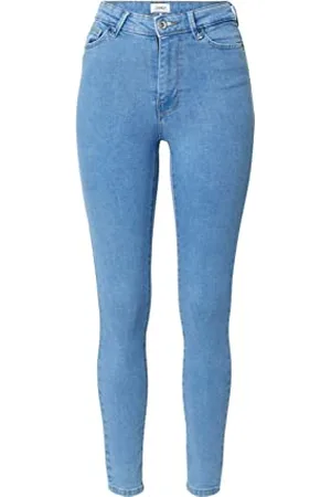 ONLY ONLICONIC HW SK Long Ank DNM Noos Pantaloni Skinny, Blue Denim, 31W x 32L Donna