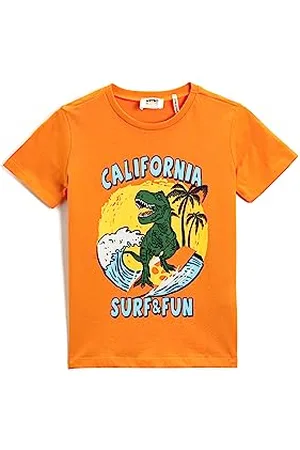Koton Dinosaur Printed Short Sleeve T-Shirt Crew Neck Cotton, T-Shirt Ragazzi, (200)