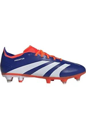 adidas Predator League Football Boots Soft Ground, Scarpe da Calcio Unisex-Adulto, Lucid Blue/Cloud White/Solar Red, 47 1/3 EU