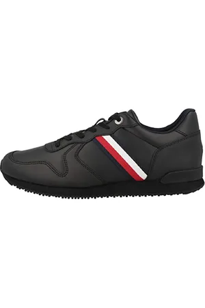 Tommy Hilfiger Iconic Runner Leather FM0FM04281, Sneaker da Corsa Uomo, (Black), 40 EU