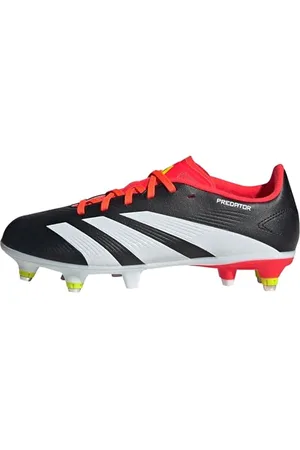 adidas Unisex - Bambini Predator 24 League Soft Ground Boots, Core Black/Cloud White/Solar Red, 35 EU