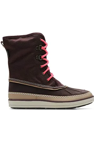 Clarks Arrow Moon GTX, Stivali da Neve Bambino, Marrone (Burgundy Combi-), 25 EU