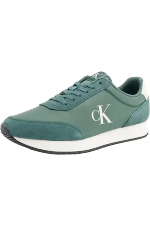 Calvin Klein Jeans Sneakers in Pelle Verde con Logo Laterale