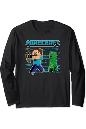 Minecraft Steve & Creeper Run Run Run Maglia a Manica