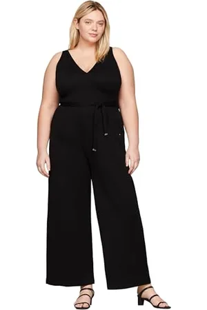 Tommy Hilfiger Tuta Jumpsuit Donna Smooth Lines One Piece Scollo a V, (Black), 54