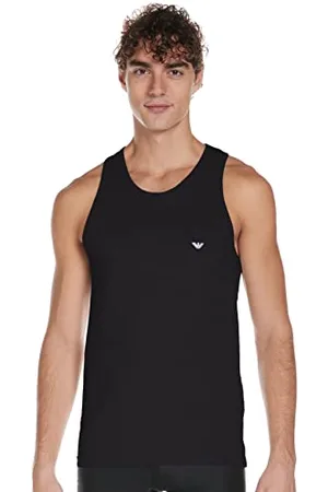 Emporio Armani Tank Iconic Logoband, Canotte, Uomo, (Black), M