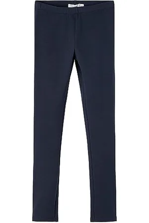 NAME IT Nkfdavina Solid Swe Legging Bru N Noos, Leggings Bambine e ragazze, (Dark Sapphire), 98