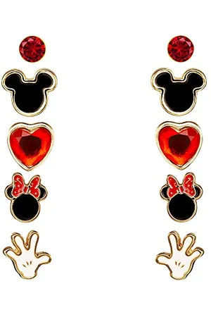 Disney Topolino & Minnie Mouse multicolore smalto 5pc set di borchie SH00415YL.PH, Misura unica, Zinco, Nessuna pietra preziosa