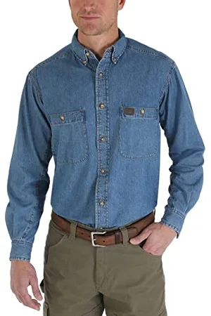 Wrangler Logger Twill Long Sleeve Workshirt Camicia, , M Uomo