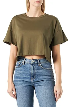 Noisy May Nmalena S/S O-Neck Semicrop Top FWD Noos T-Shirt, , S Donna