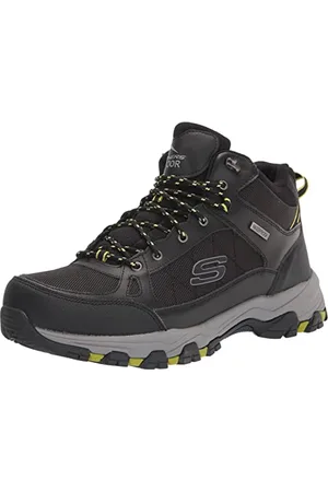 Skechers Selmen Melano, Stivali da escursionismo Uomo, Pelle Nera W Maglia Sintetica, 41.5 EU