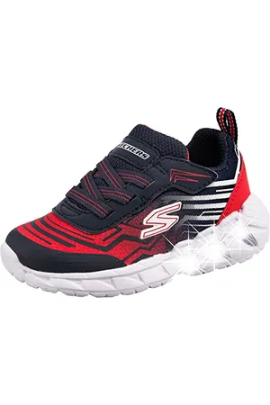 Skechers Magna-luci Maver, Scarpe da ginnastica Bambini e ragazzi, Navy Maglia Sintetica Rosso Bianco Trim, 22 EU