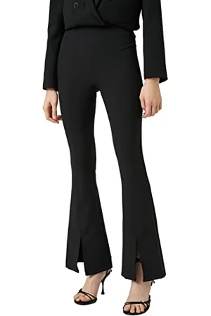 Koton Slitted Trousers Flare Leg Slim Fit Pantaloni, (999), 44 Donna