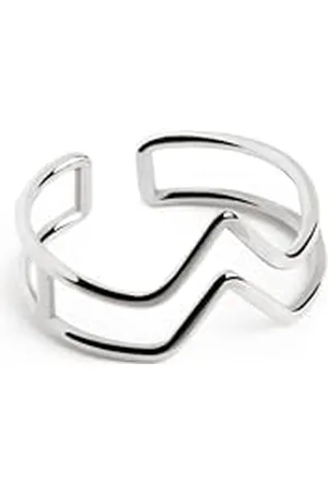 SINGULARU Anello Double Peak. Regolabile. Argento Sterling 925 con Finitura Placcata Rodio. Taglia Unica. Gioielli da Donna