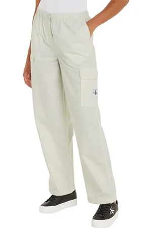 Calvin Klein Jeans Pantaloni Donna Pant Cargo, Beige (Icicle), S
