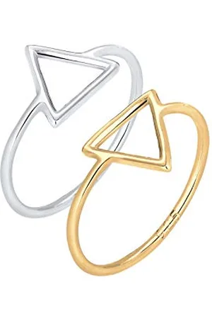 Elli Set Due An da Donna in 925 a Forma di Triangolo, Misura 16