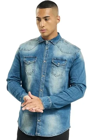 Brandit Riley Denim Shirt Long Sleeve, Uomo, , XXL