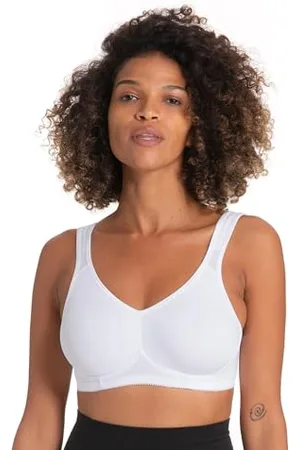 Dorina Flex, Reggiseno Sportivo Senza Imbottitura in Tessuto Micro Traspirante Tactel, Design Racerback a Copertura Totale per Allenamenti a Basso Impatto, Bianco