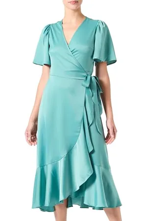 Y.A.S Y.A.S thea 2/4 Midi Wrap Dress S. Noos Vestito Avvolgente, , XL Donna