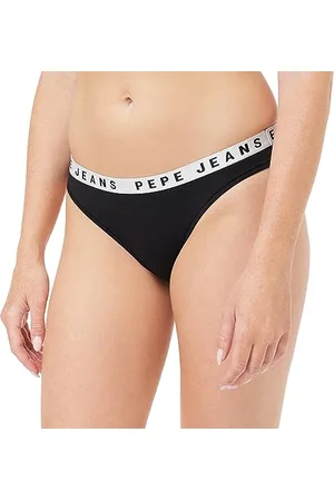 Pepe Jeans Logo Thong, Intimo in Stile Bikini Donna, (Black),M