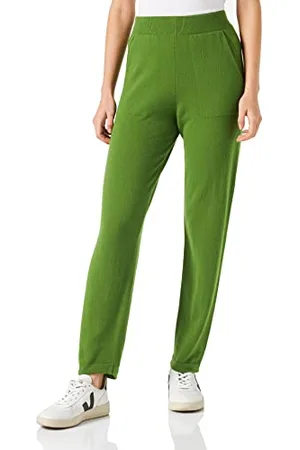 Benetton Pantaloni 1044DF007 Donna, Verde Foglia 0w7, XS