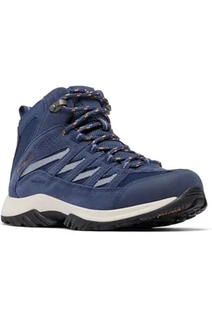 Columbia Crestwood Mid WP, Scarponi da trekking ed escursionismo impermeabili a vita media Donna, Nocturnal/Canyon Sun , 36.5 EU