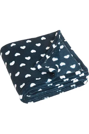 Playshoes Coperta in Pile, Coperta Neonato, Pile Bebè, Plaid in Pile, Versatile Coperta Coccolone per Bambini e Bambine, 75 x 100 cm, con Motivo a Cuori