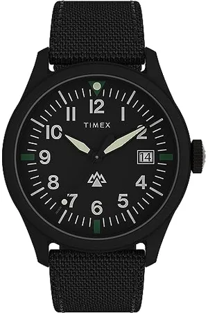 Timex Orologio da uomo Expedition North, 43 mm, cinturino nero ecologico in due pezzi a sgancio rapido, quadrante nero, cassa nera TW2W23400