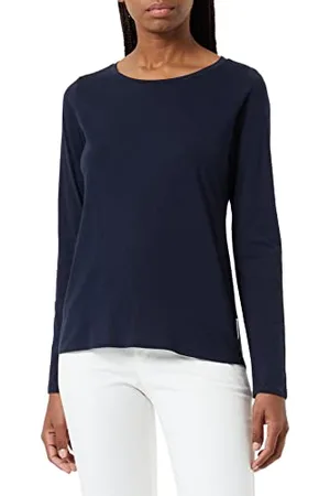 Marc O’ Polo Marc OߴPolo Donna Maglietta a Maniche Lunghe in Cotone bio Regular Fit, (Manic Midnight), L