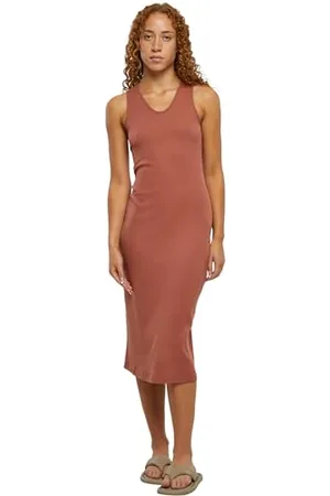 Urban classics Tb4782-ladies Midi Sleeveless Rib Dress Vestito, , XXXXL Donna