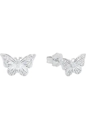 Amor Orecchini a perno in 925 da Donna, con zirconi sintetici, 0,6 cm, , farfalla, Fornito in confezione regalo per gioielli