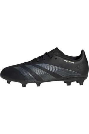 adidas Predator League J Football Boots Firm Ground, Scarpe da Calcio, Core Black/Carbon/Gold Metallic, 28.5 EU