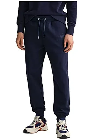 GANT REG TONAL SHIELD SWEAT PANTS, Pantaloni elei da uomo Uomo, ( EVENING BLUE ), M