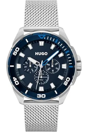 HUGO BOSS Orologio Analogico Multifunzione al Quarzo da Uomo Collezione #FRESH con Cinturino in Pelle o in Acciaio Inossadibile