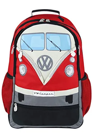Brisa VW Collection - Volkswagen Zaino retrò casual con porta PC, per scuola/lavoro/outdoor, Campervan T1 Bus design (Fronte Bus/ /30 L/Grande)