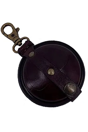 Mika Portachiavi unisex, in vera pelle, con scomparto portamonete, portamonete, organizer per chiavi, accessori da viaggio, colore , ca. 7 x 7 x 1,5 cm, anticato
