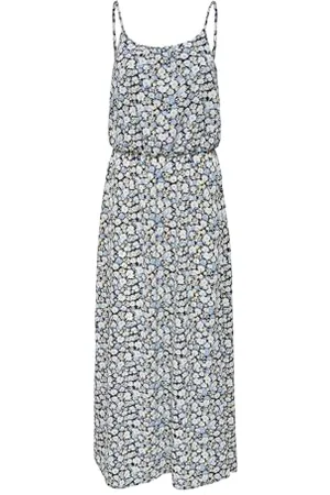 ONLY Onlwinner S/L Maxi Dress Noos Ptm Vestito, (Night Sky/Flower Floor), 42 Donna