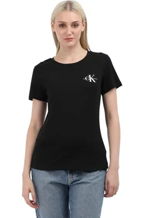 Calvin Klein Jeans 2-pack Monologo Slim Tee J20j219734, Magliette a maniche corte Donna, (Ck Black / Ivory), XXL