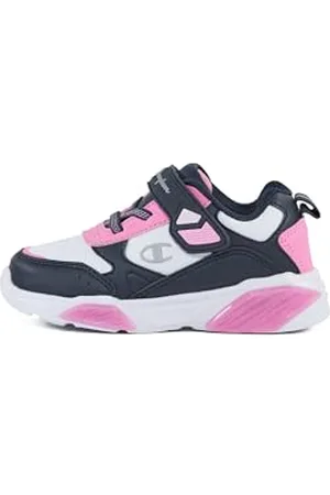 Champion Wave PU G TD Low, Sneakers Bambina, Bianco/Blu Marino/Rosa (WW012), 22 EU