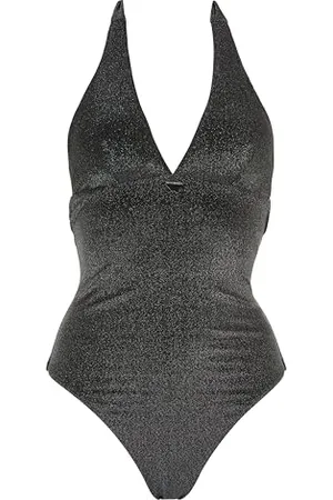 Emporio Armani One-Piece Lurex Swimsuits, Costume da Bagno Donna, (Black), XL