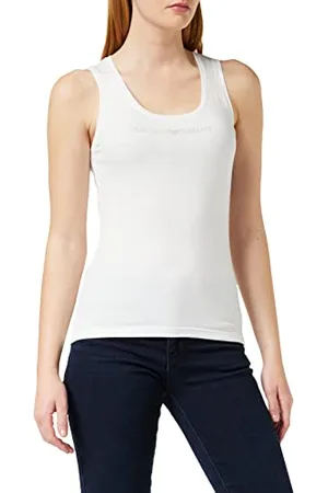 Emporio Armani Tank Iconic Cotton, Maglietta Donna, (White), S