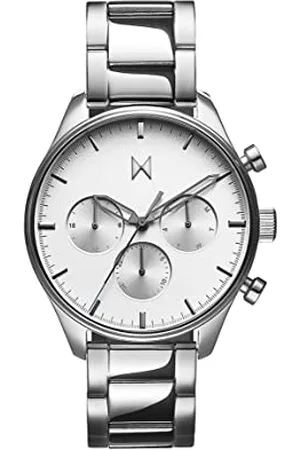 MVMT Orologio analogico multifunzione al quarzo da uomo con cinturino in acciaio inossidabile argentato - 28000230-D