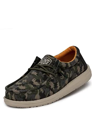 Hey dude Wally Youth Camodino, Moccasin Bambini e ragazzi, Verde (Muschio), 32 EU