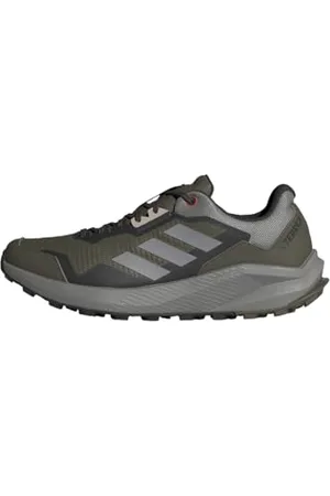 adidas Terrex Rider Trail Running Shoes, Scarpe Uomo, Olive Strata/Solid Grey/Orange, 44 2/3 EU
